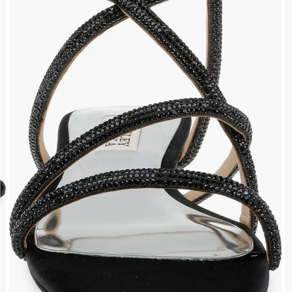 Badgley Mischka Ivie Ankle Strap Black Strappy flats NEW in Box size 8